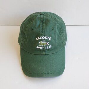 Lacoste Since 1933 Baseball Hat Cap Adjustable Strapback Crocodile Green OS